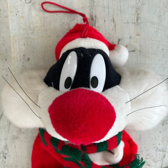 Vintage looney tunes Sylvester the Cat Christmas stocking Holiday decor plush - Picture 5 of 8